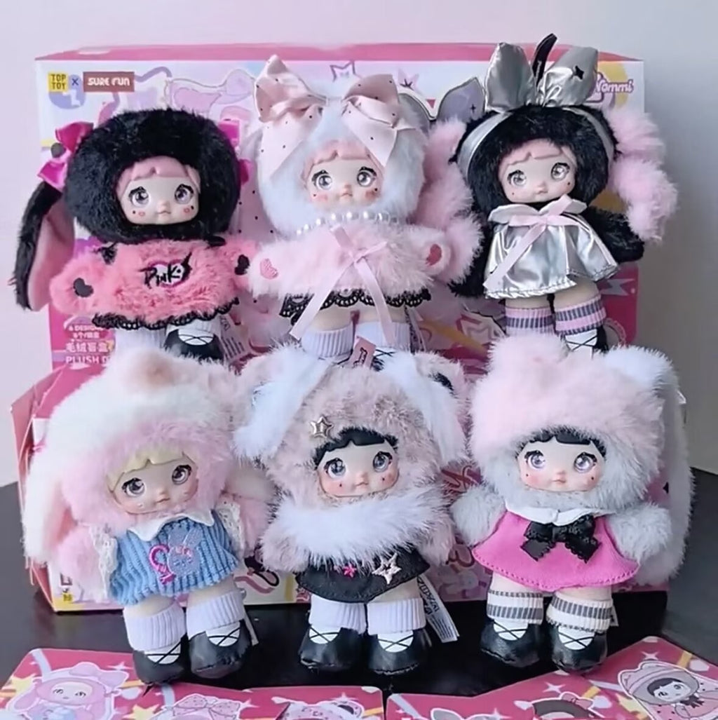 A Set Of 6pcs Top Toy Nommi Pinky Energy Series Blind Box Confirmed Plush Doll