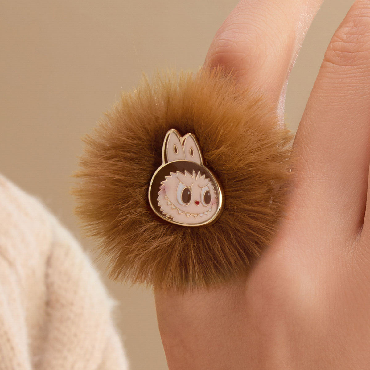 POP MART Warm Fluffy Holiday Series-LABUBU Pompom Ring 0.67INCHES Authentic