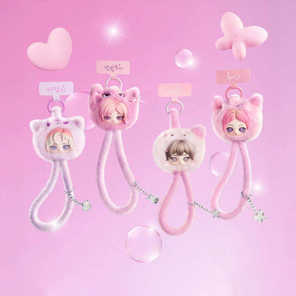 POP MART aespa Fluffy Club Series Phone Lanyard3.35*8.66inches Authentic Hot Toy
