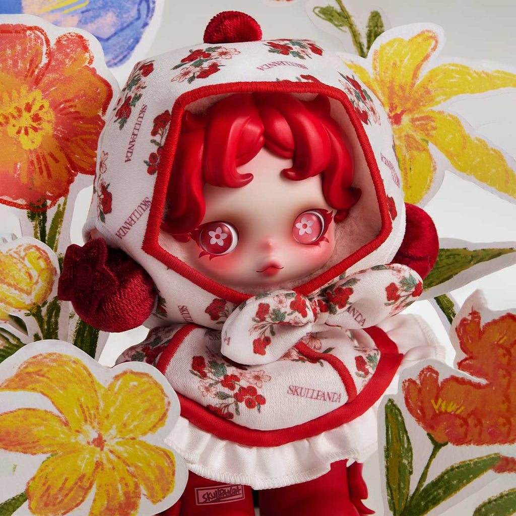 POP MART SKULLPANDA Amid Flowers Plush Doll Pendant 5.31inches Authentic Hot Toy
