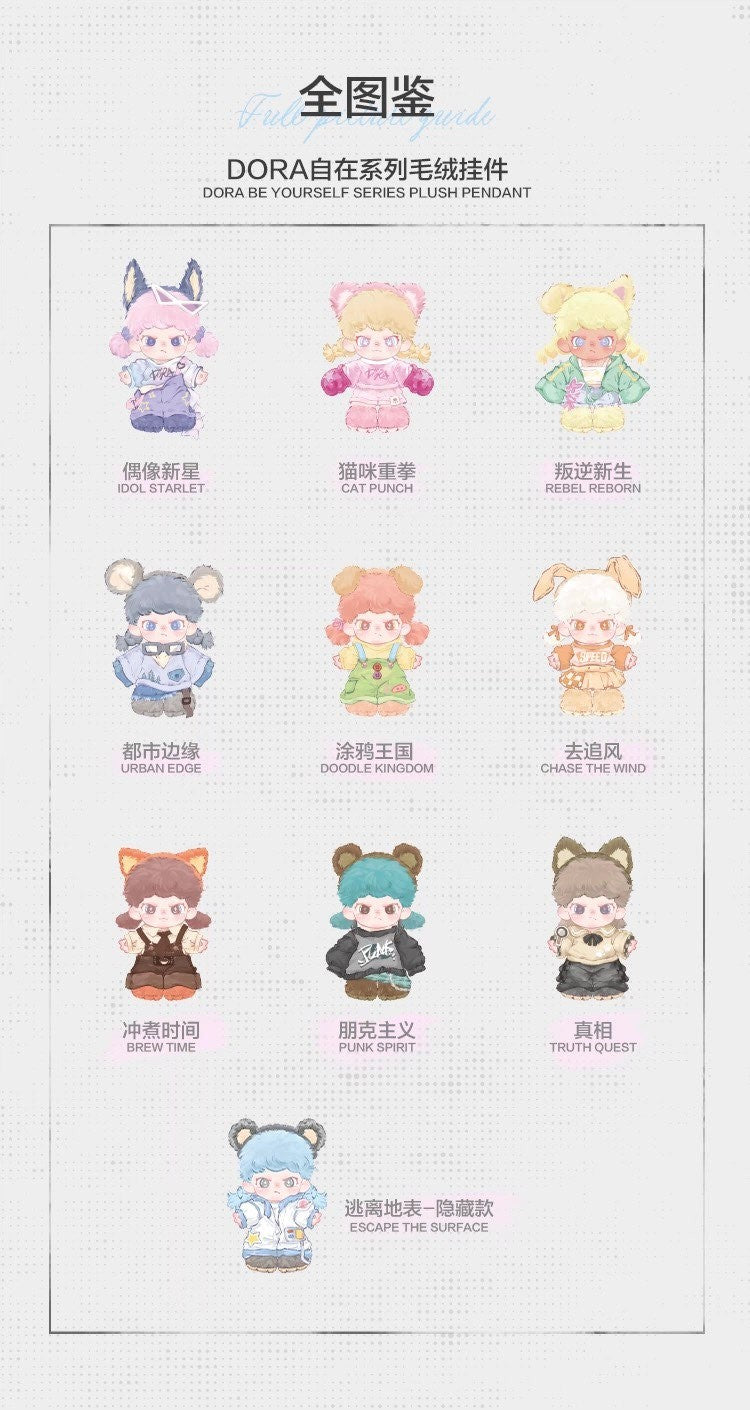 TNTSPACE DORA Be Yourself Series Plush Pendant Blind Box Figures Toy Doll Gift