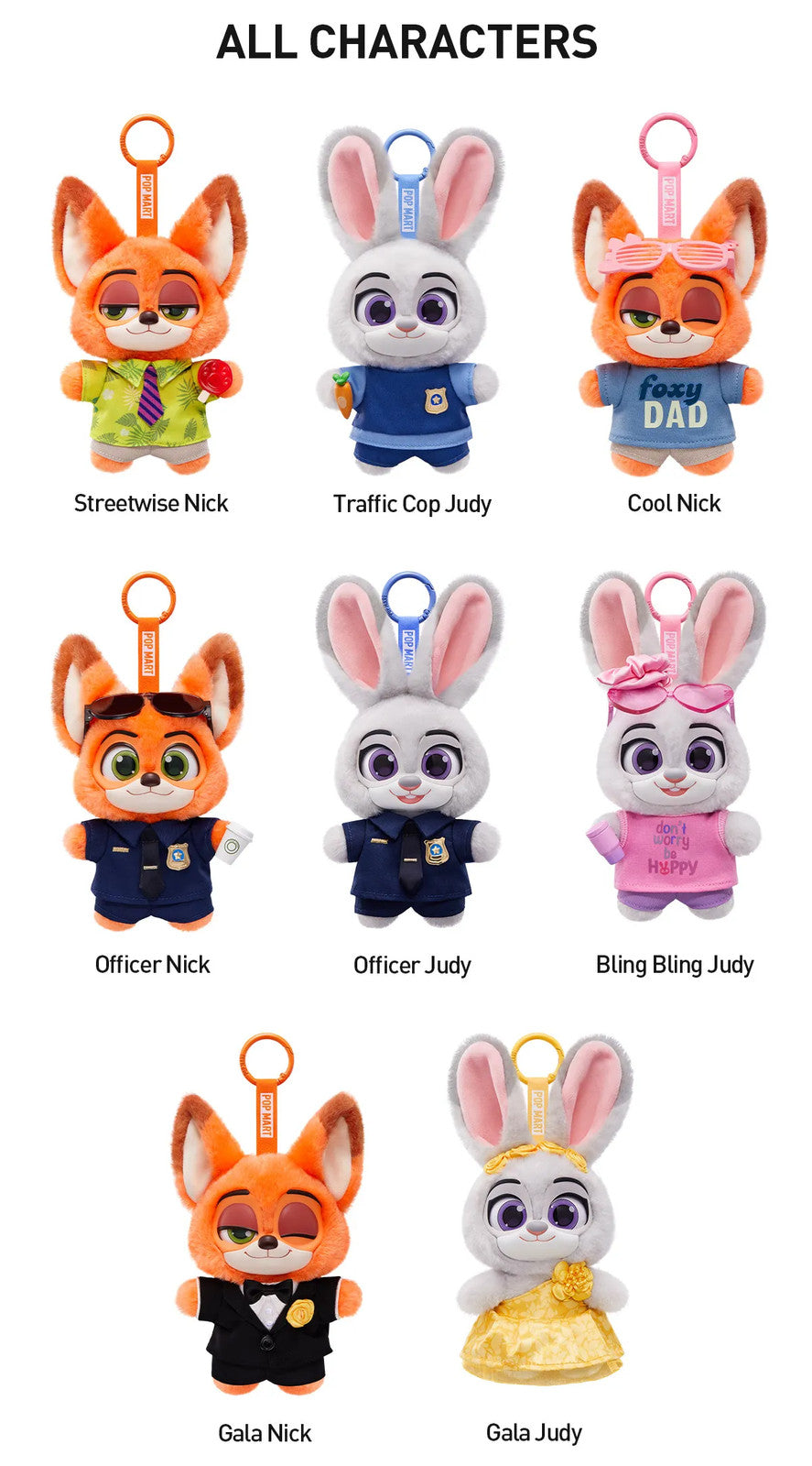 POP MART Zootopia Ace Duo Series Plush Pendant Confirmed Authentic Hot Toy Gift