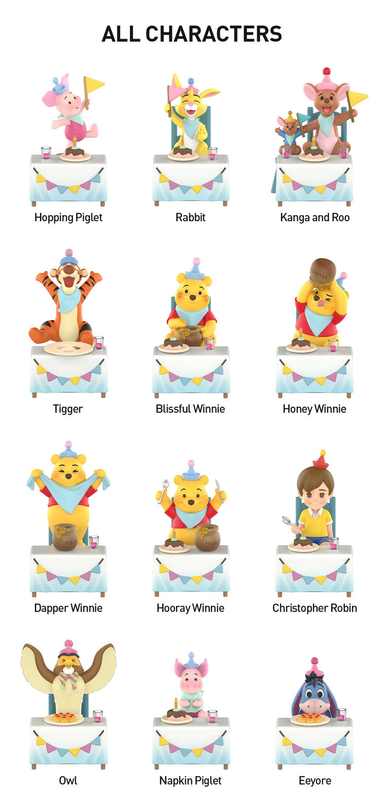 POP MART Disney Winnie the Pooh Let's Party! Series Figures Authentic Hot Toy