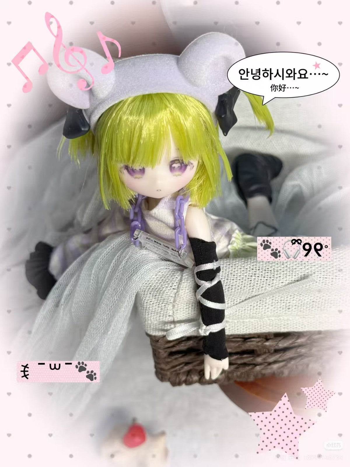 Inedible's Doll Mavis Mouse Lovely Kwaidan 16.3cm/6.4In Bjd Action Figure Gift