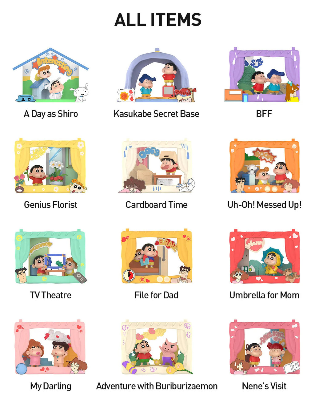 POP MART Crayon Shin-chan Inner Theatre Series Figures 3.15-3.54inches Hot Toy