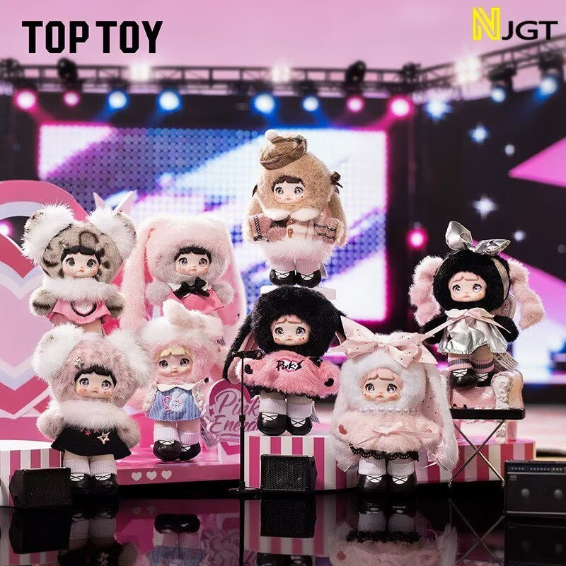 A Set Of 6pcs Top Toy Nommi Pinky Energy Series Blind Box Confirmed Plush Doll