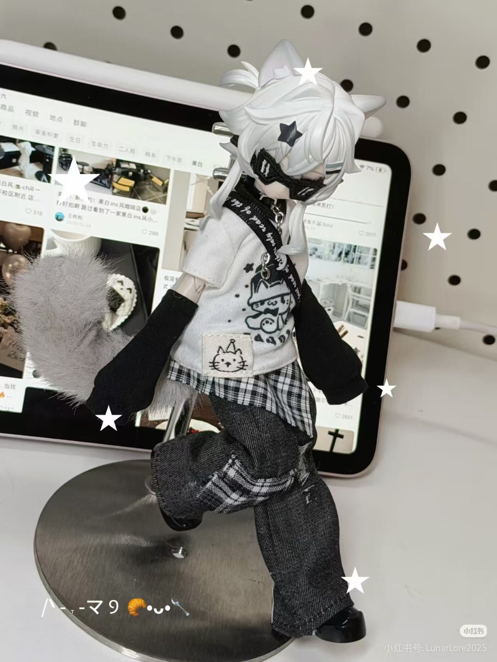 Pre-Sale Lunar Lore Meow 3 Silver Shorthair Cat 6.3In Bjd Hang Card Limited Gift