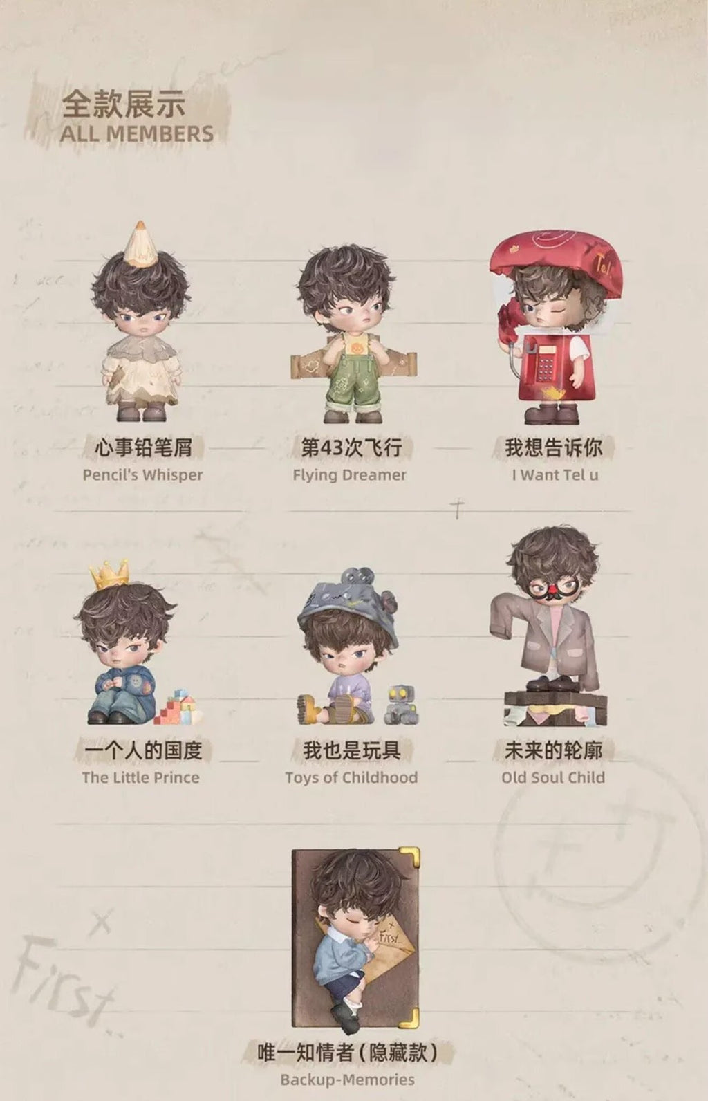Jotoys Ukio Letters To Nowhere Series Blind Box Figure Confirmed Toy Gift new