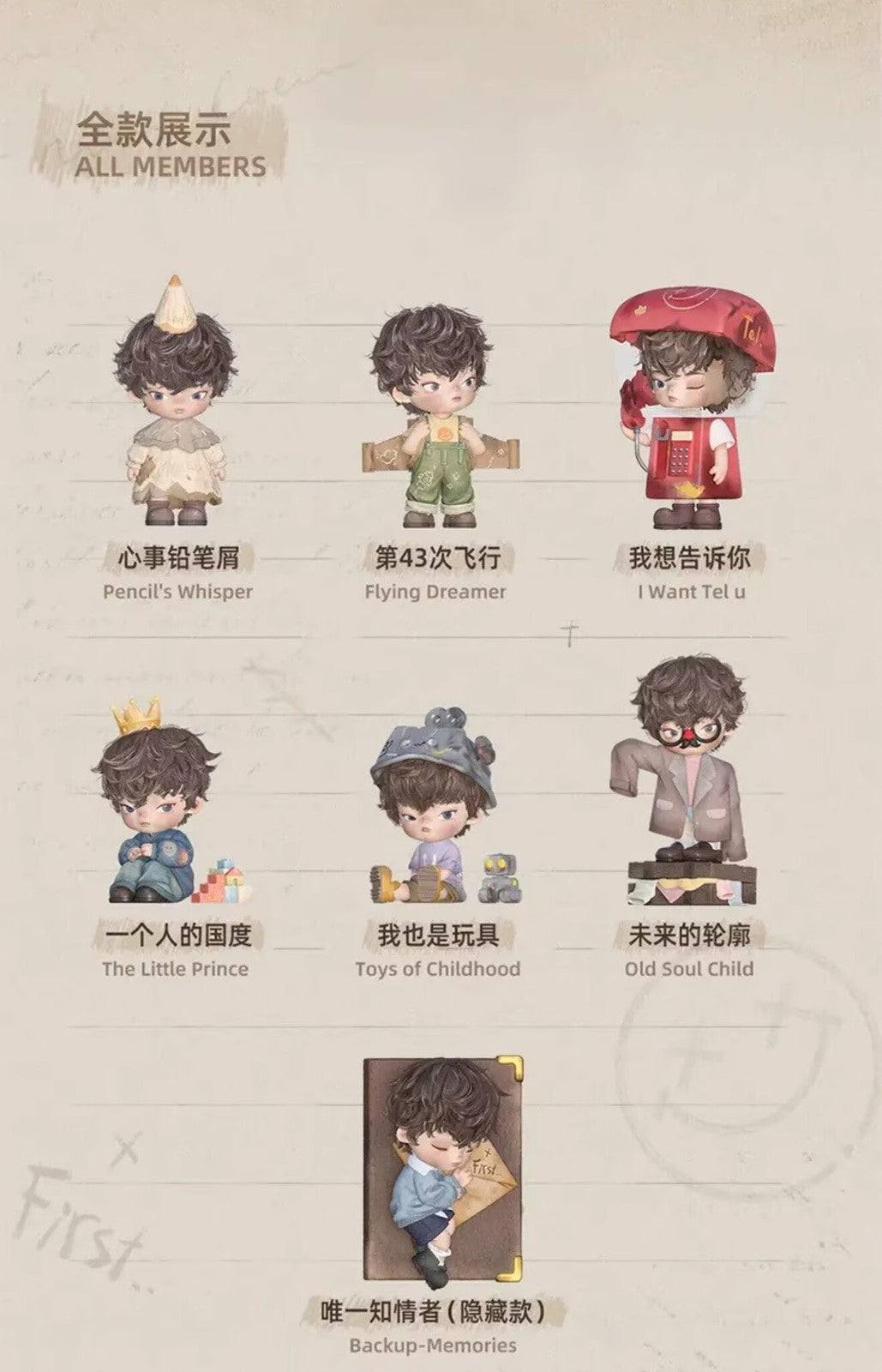 Jotoys Ukio Letters To Nowhere Series Blind Box Figure Confirmed Toy Gift new