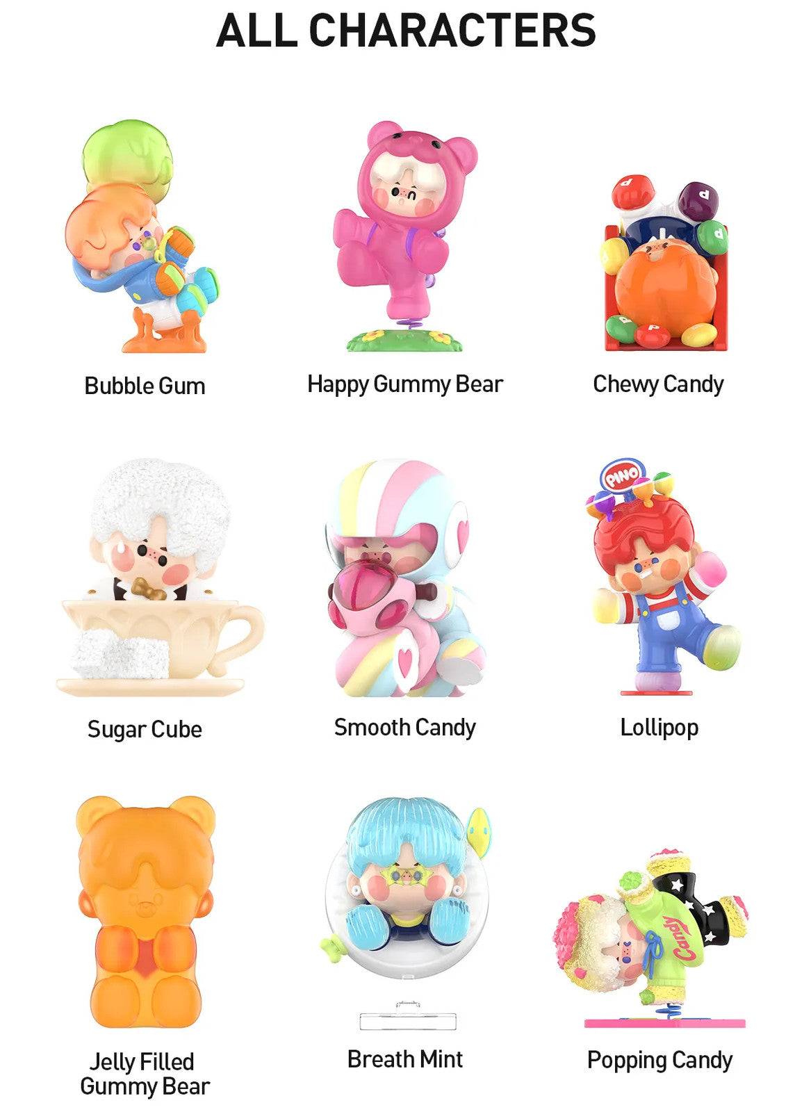 POP MART PINO JELLY Sweet Like Me Series Figures 2.76-3.54inches Authentic