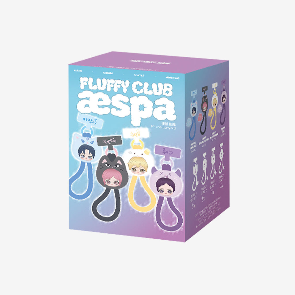 POP MART aespa Fluffy Club Series Phone Lanyard3.35*8.66inches Authentic Hot Toy
