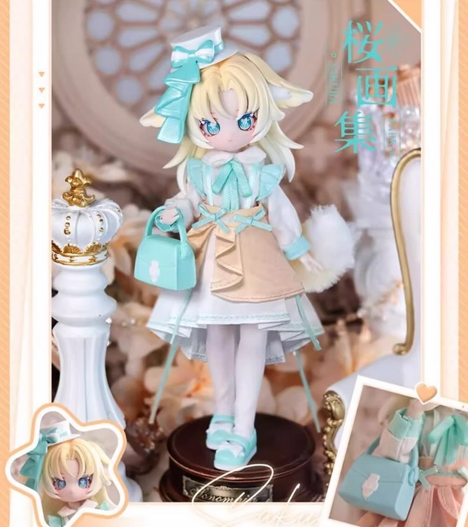 6Pcs Sakura Park Reconstruct Different Images 18cm/7in Bjd Doll Action Figure