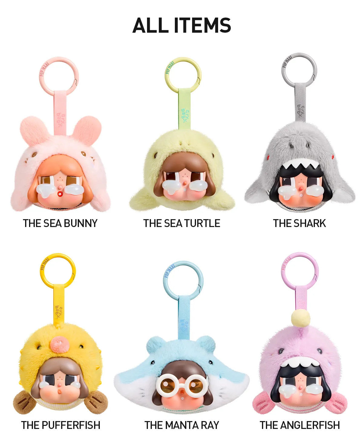 POP MART CRYBABY Cry Me An Ocean Series Vinyl Plush Pendant Blind Box Authentic