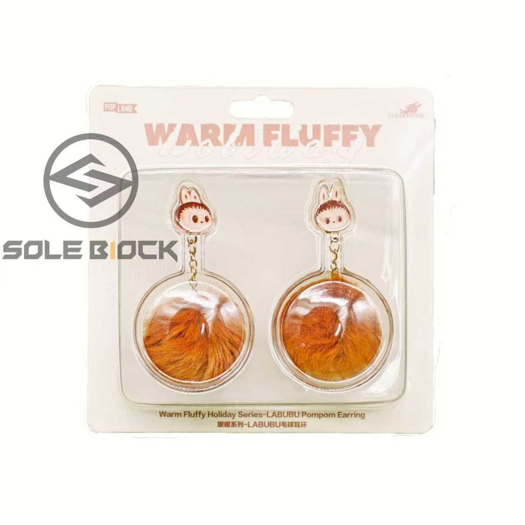 POP MART Warm Fluffy Holiday Series-LABUBU Pompom Earring 2.36INCHES Authentic
