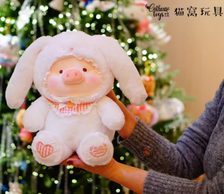 Toyzero Bunny Lulu the piggy White Rabbit 28cm/11In Christmas Doll