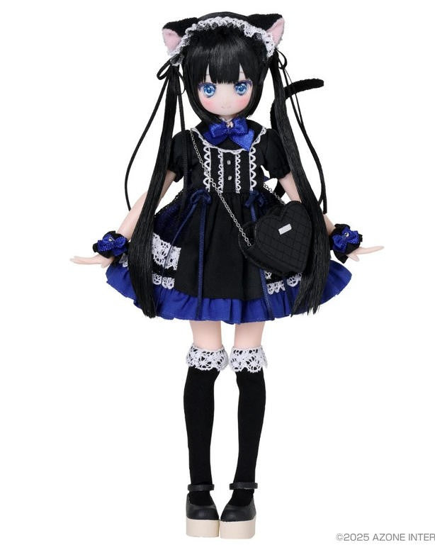 Azone Dreamin Mebae A Gift From M.k Black White Cat 21cm/8.2In 1/6 Full Set Gift