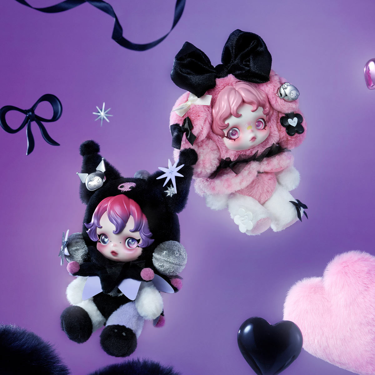 POP MART SKULLPANDA × KUROMI Plush 5.32inches Hot Toy Gift Authentic