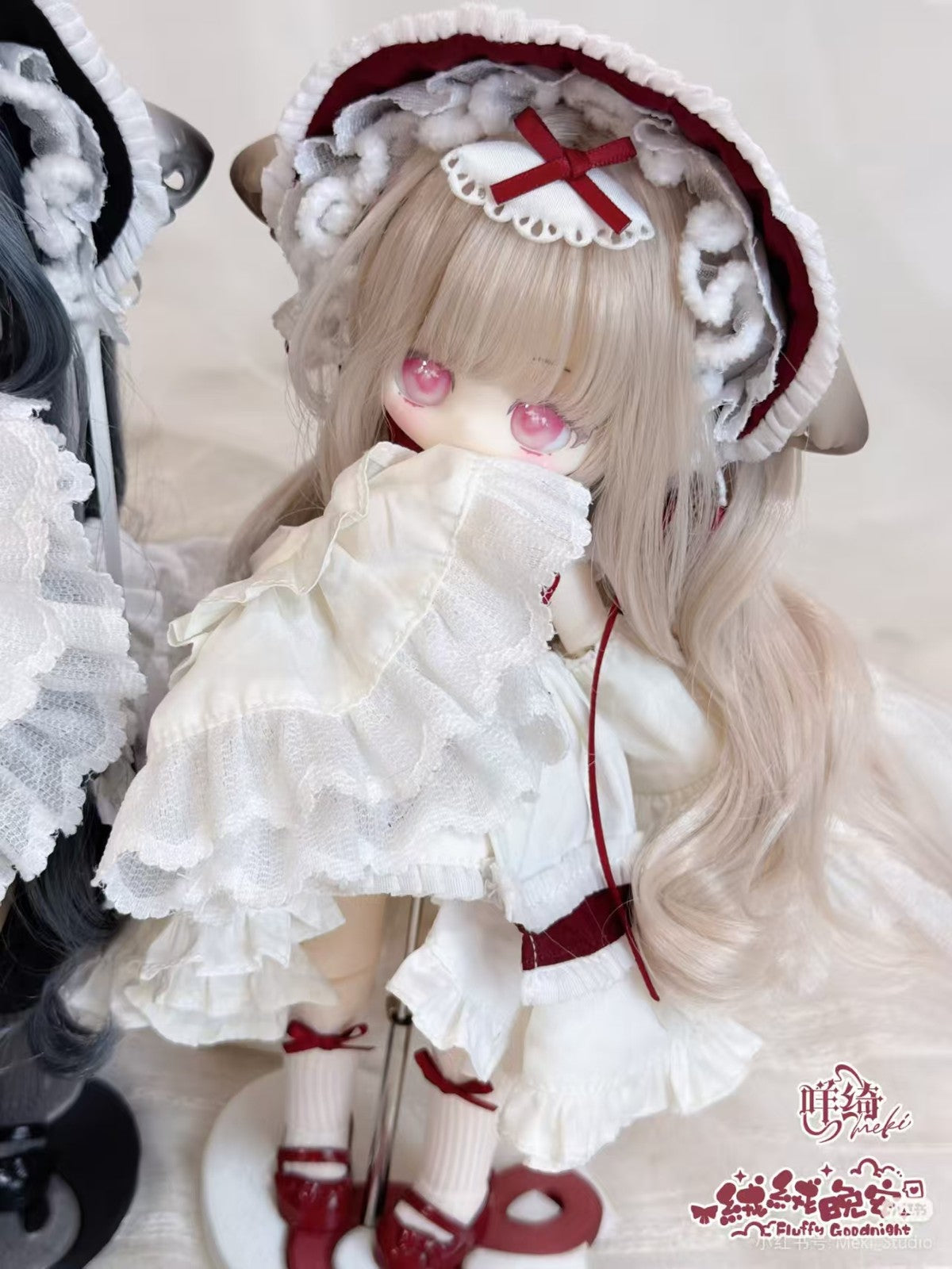 Pre-Sale Meki Fluffy Goodnight Xin Rong Red Bjd Lovely Dressable Hang Card Gift