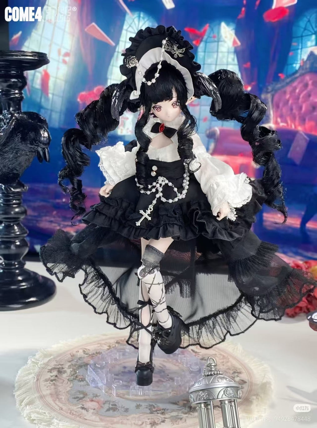 Come4Free Corvus Corax Seleina Rare Feather Fog Poem 22cm/8.6In Bjd Dressable