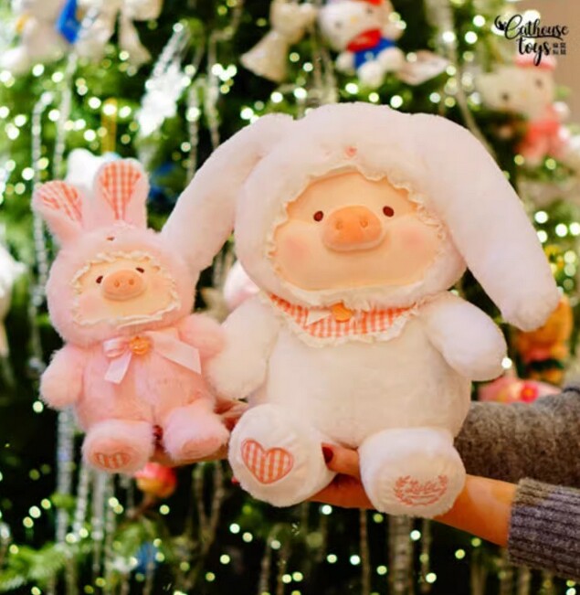 Toyzero Bunny Lulu the piggy White Rabbit 28cm/11In Christmas Doll