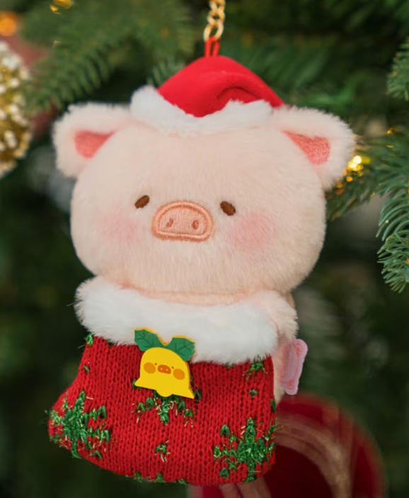 Toyzero Lulu Piggy Christmas Envoy Sock 4.3In 7.8In Plush Keychain Action Figure