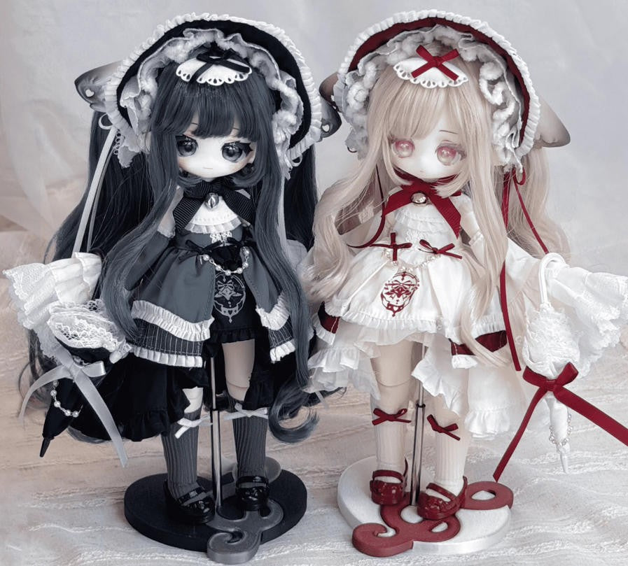 Pre-Sale Meki Fluffy Goodnight Xin Rong Red Bjd Lovely Dressable Hang Card Gift
