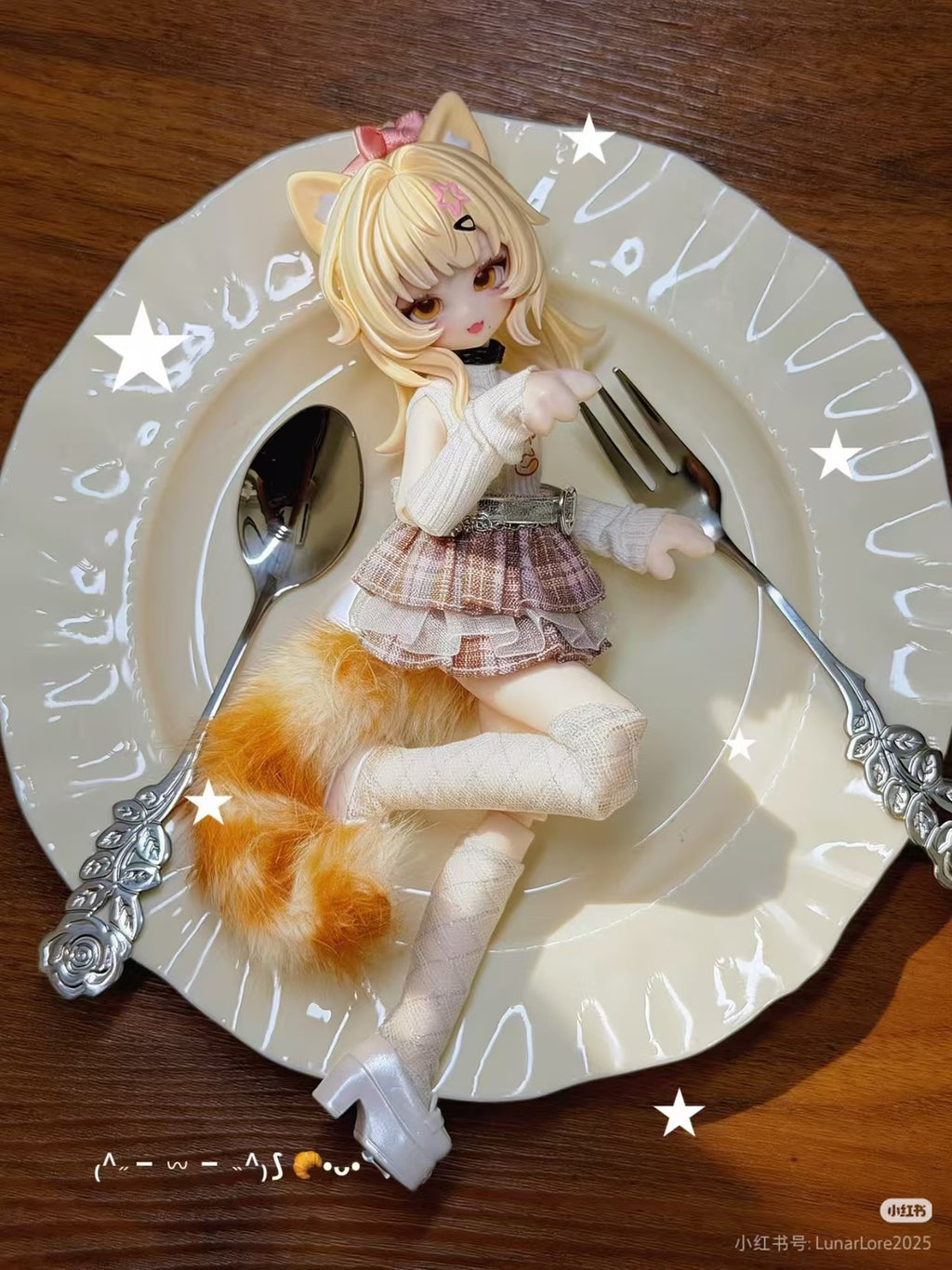 6Pcs Lunar Lore Miao Cat 16.2cm/6.3In Bjd Dressable Lovely Action Figures Gift