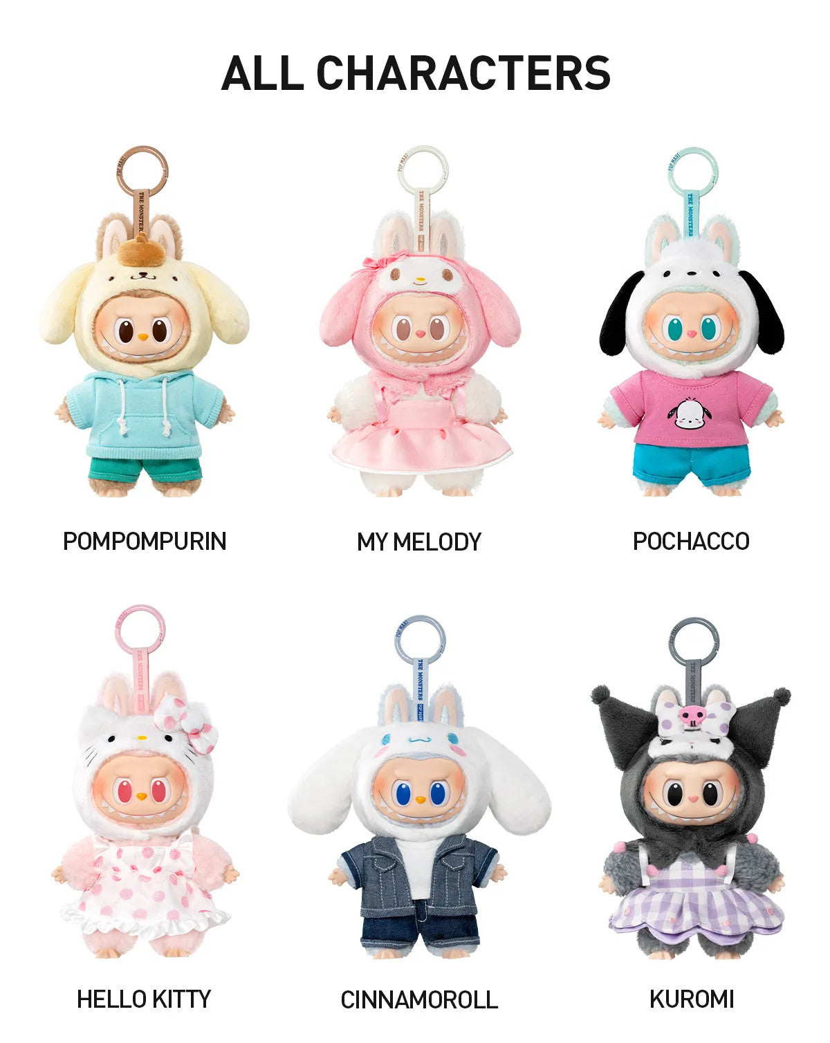 POP MART LABUBU THE MONSTERSx Hello Kitty and Friends Series-Vinyl Plush Pendant