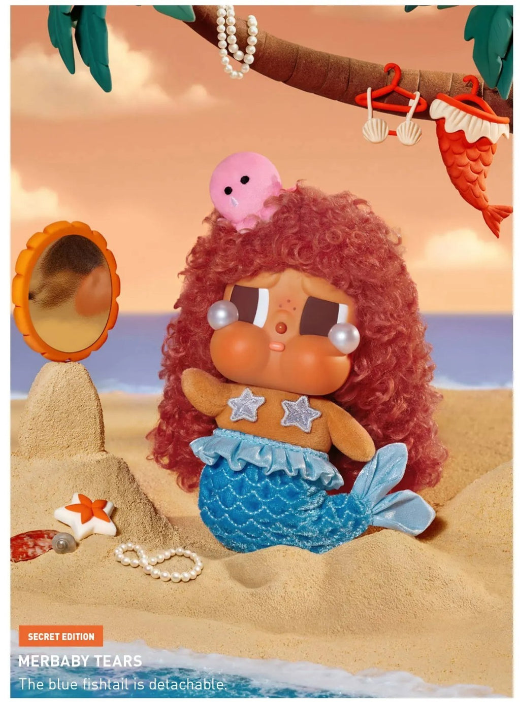 POP MART x Crybaby Vacation Mode On Series Vinyl Plush Key Pendant Figure Doll