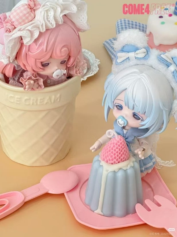 Come4Free Lulu Blue Rice Cake Dream Puff 5.1~5.5In Bjd Action Figure Dressable