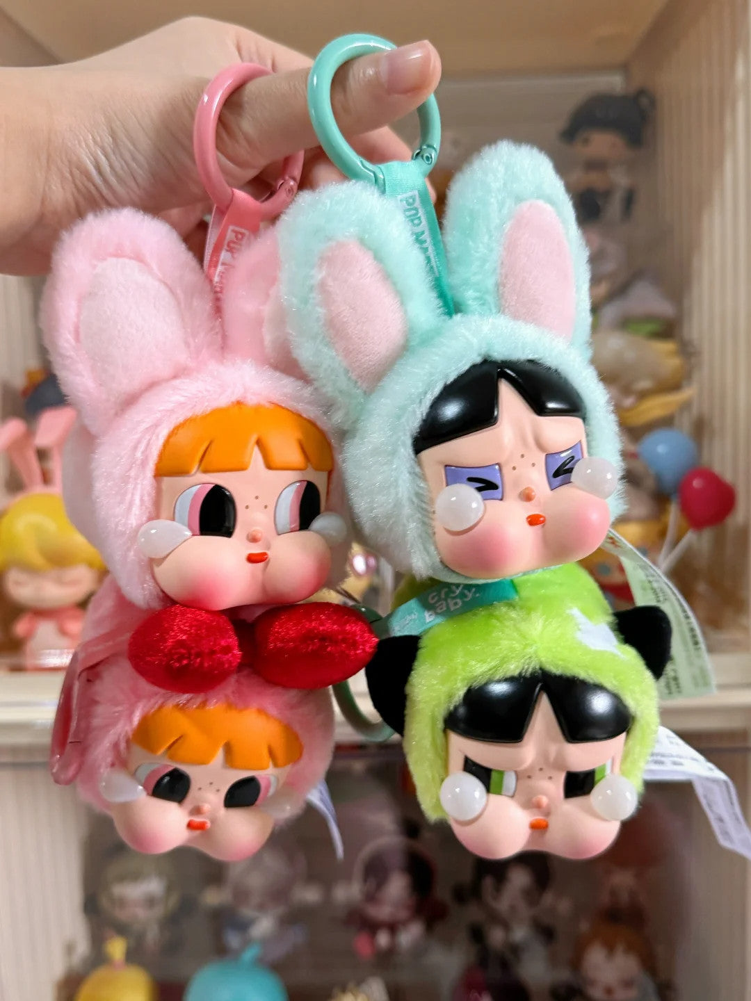 POP MART CRYBABY Powerpuff Girls Series Vinyl Face Plush Pendant Blind Box of 6