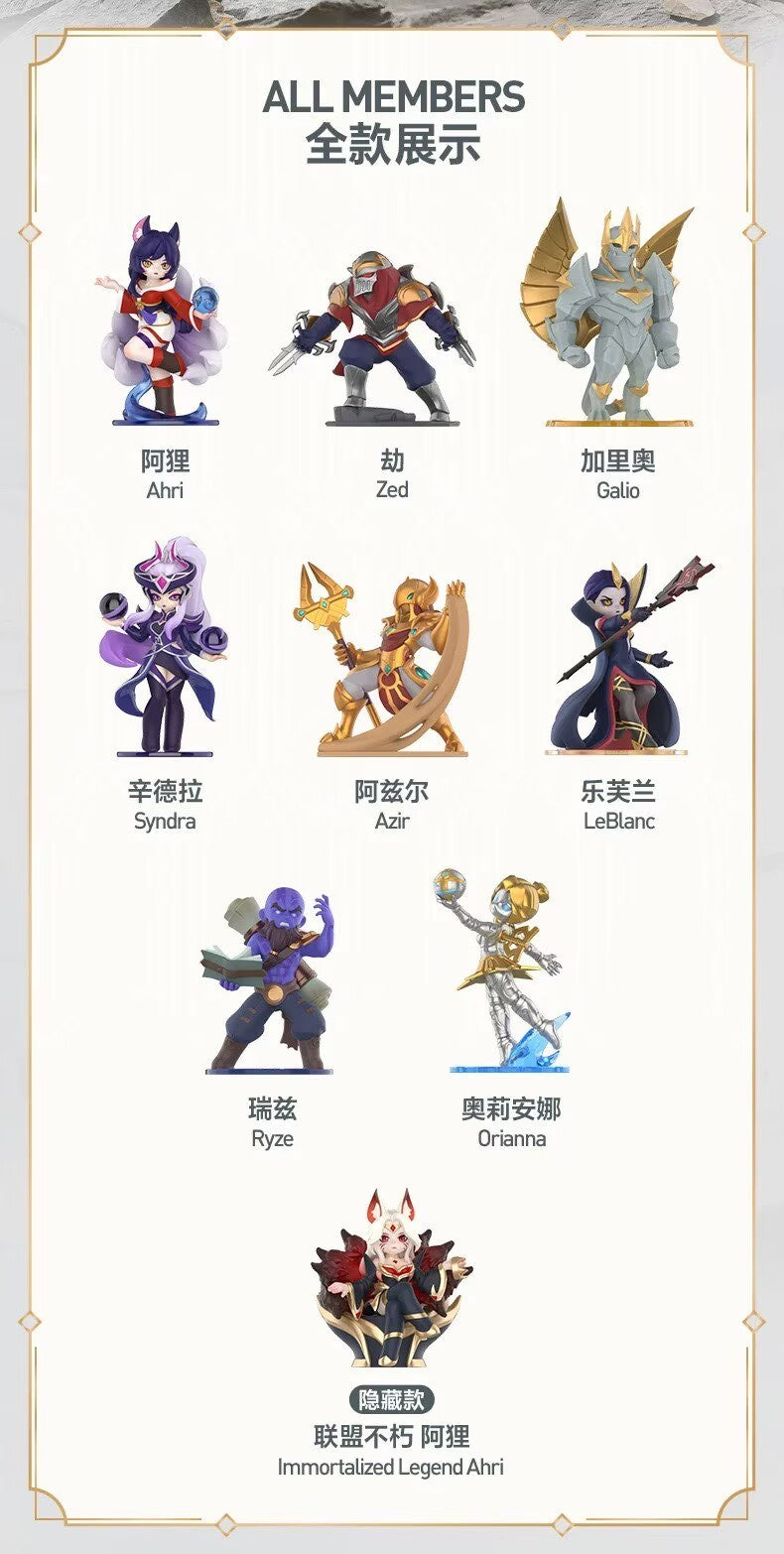 A Set Of 8pcs League Of Legends Midlane Icons Series Blind Box Figure Sealed