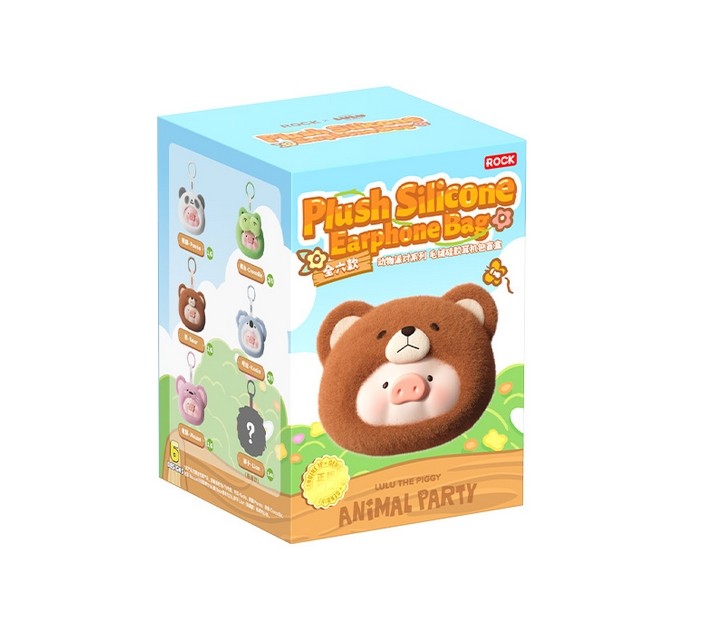 Lulu The Piggy Crocodile Animal Party Series 5.5In Plush Silicone Earphone Bag
