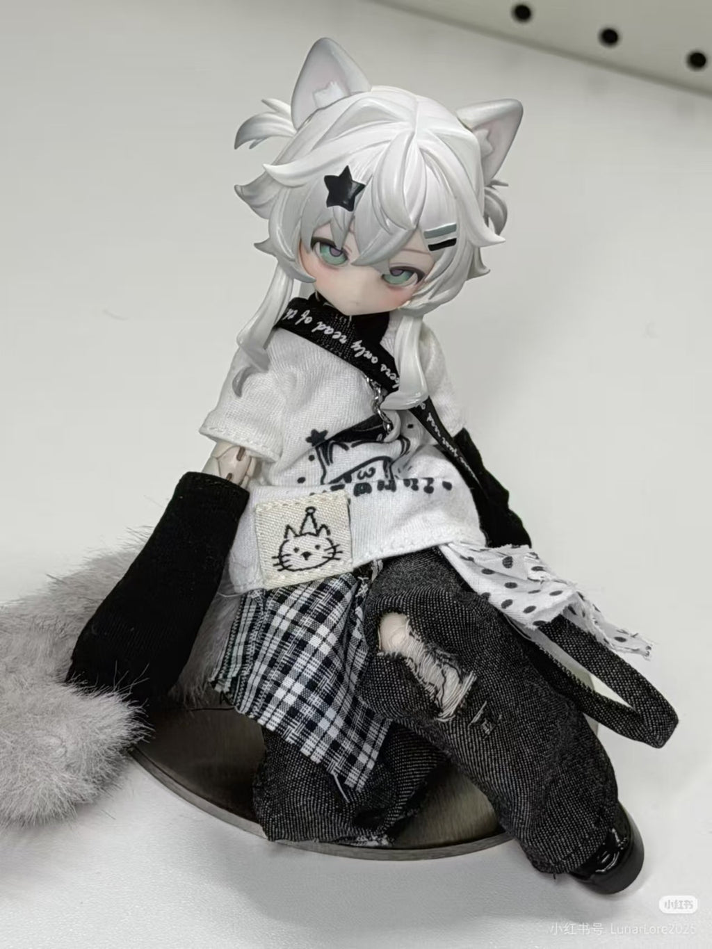 Pre-Sale Lunar Lore Meow 3 Silver Shorthair Cat 6.3In Bjd Hang Card Limited Gift