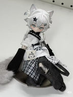 Pre-Sale Lunar Lore Meow 3 Silver Shorthair Cat 6.3In Bjd Hang Card Limited Gift