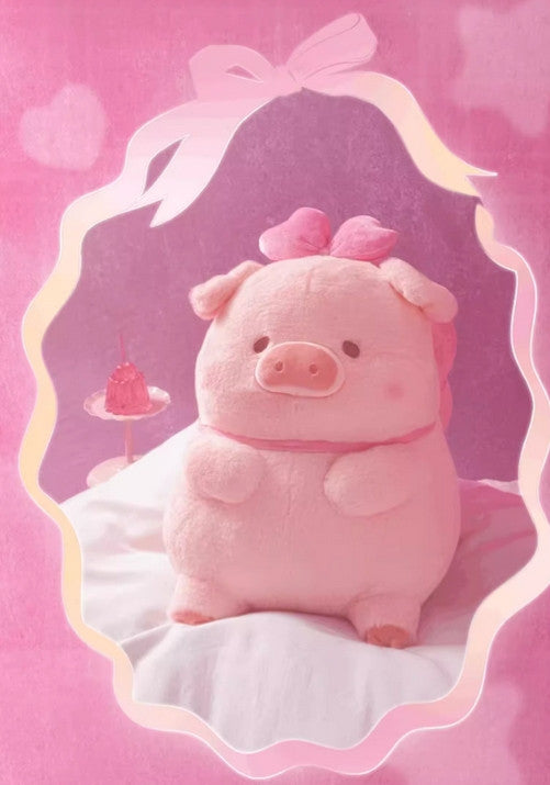 Lulu The Piggy Pink Life Seriess with Bowknot 16.1In Big Size Lovely