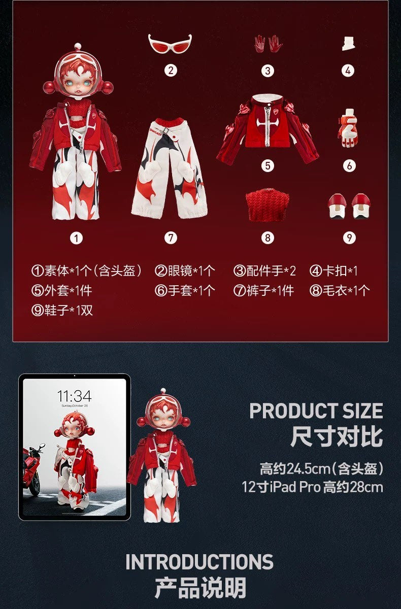 Authentic Skullpanda × Ducati 1/6 Action Toy Gift Figure Toy Cute Hot