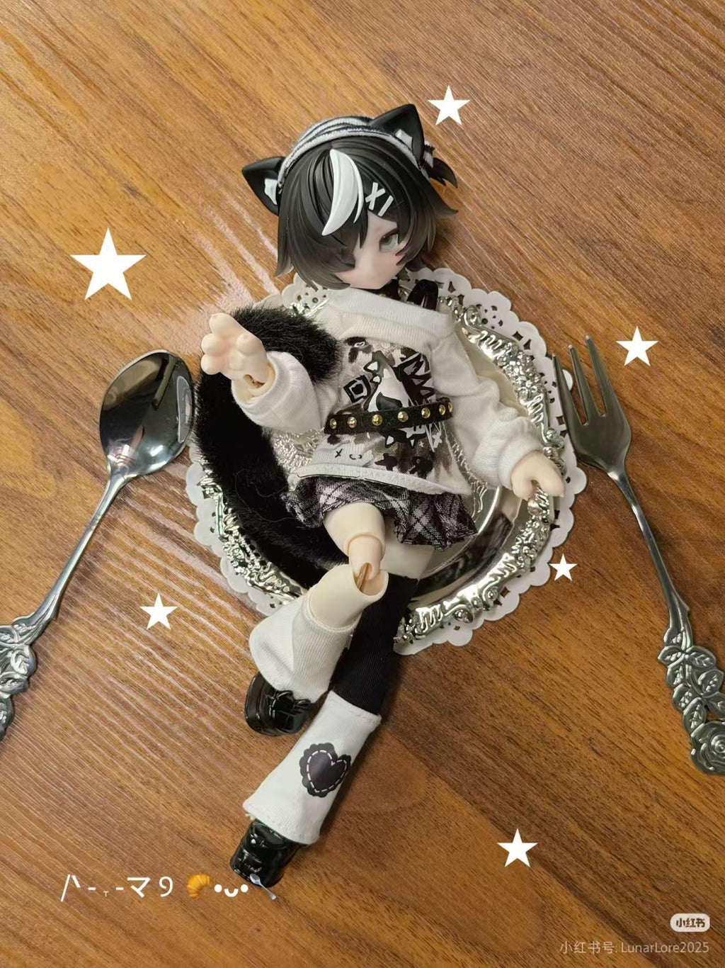 6Pcs Lunar Lore Miao Cat 16.2cm/6.3In Bjd Dressable Lovely Action Figures Gift