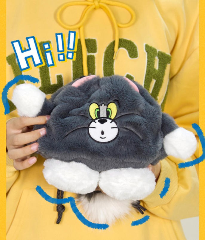 Afgh Tom and Jerry Tom Bucket Bag 20cm/7.8" Plush Doll Lovely Anime Genuine Gift