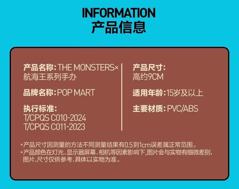 Authentic THE MONSTERS ONE PIECE Series Confirmed Blind Box Figure Toy