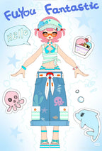 Whirly Radio Waves Ocean Sweet Girl 25.6cm/10In Bjd Dressable Action Figure Gift
