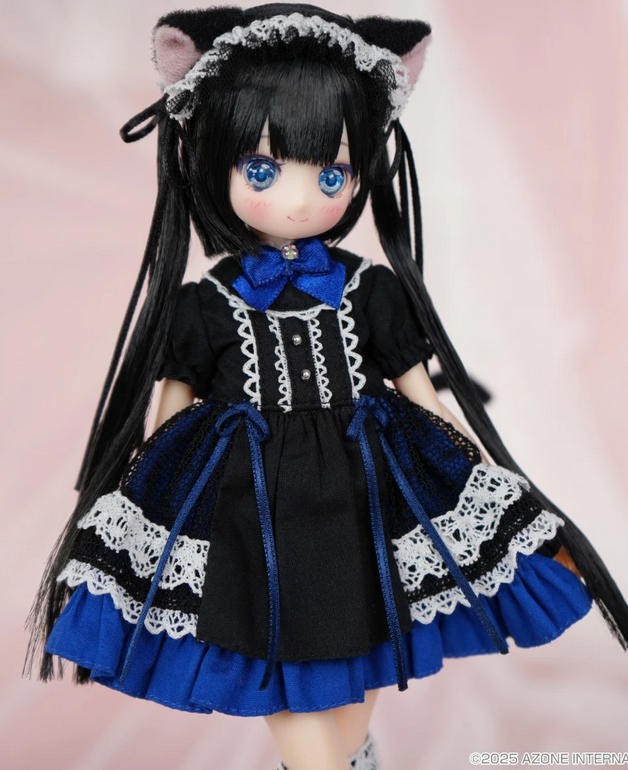 Azone Dreamin Mebae A Gift From M.k Black White Cat 21cm/8.2In 1/6 Full Set Gift