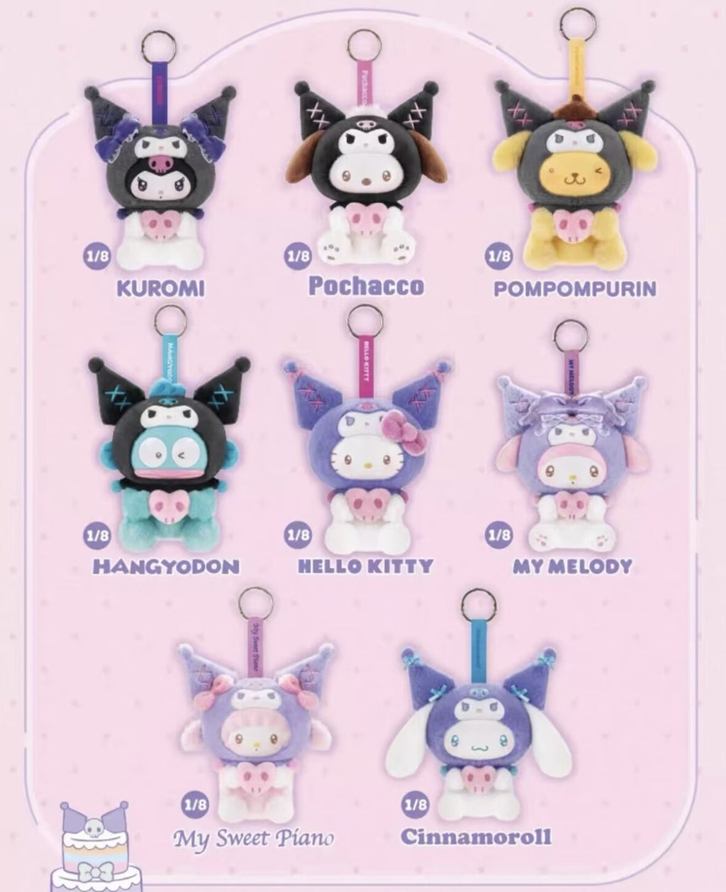 TOPTOY Sanrio Kuromi Party Vinyl Plush Blind Box Figure Pendant Trendy Toys Gift