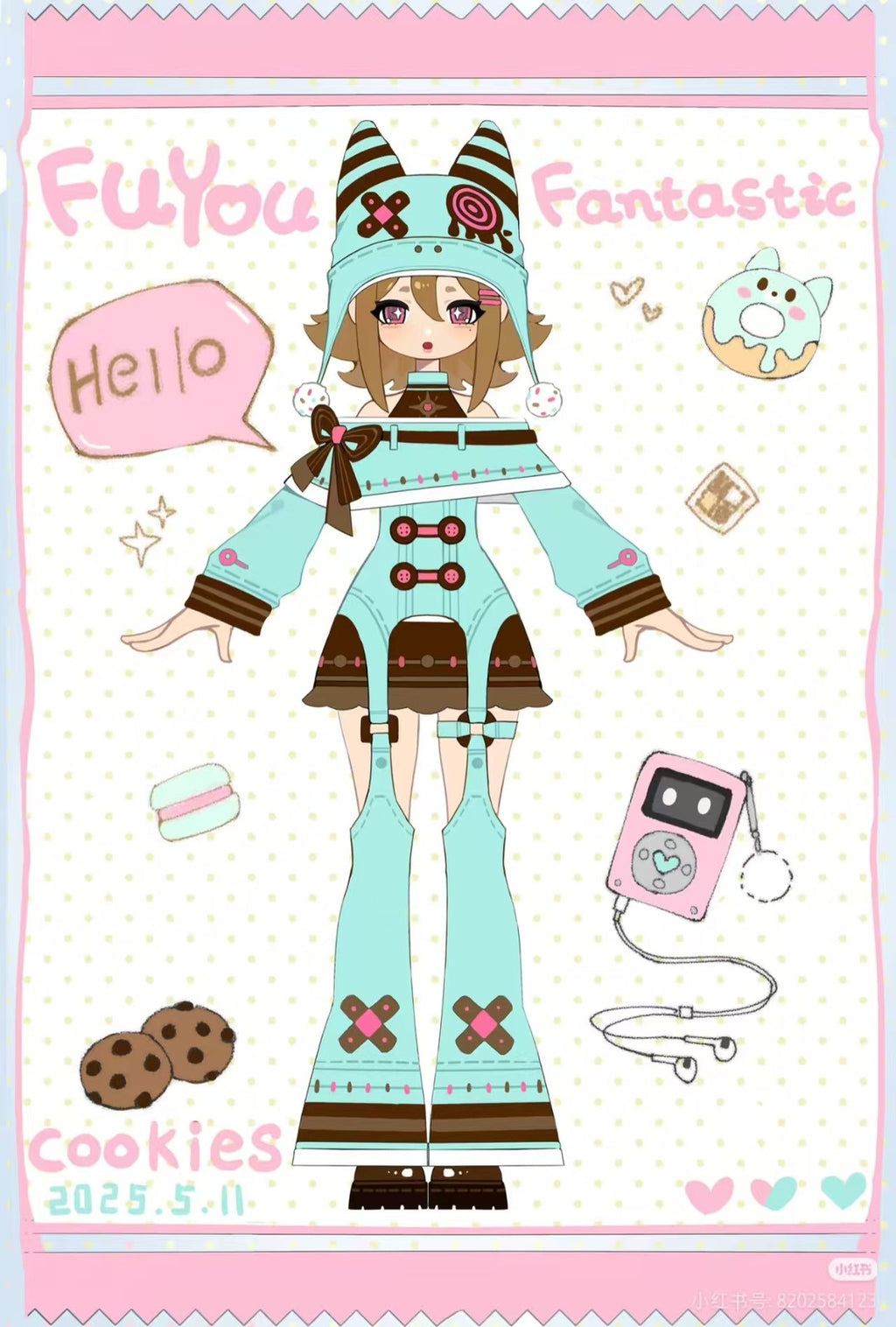 Whirly Radio Waves Cookies Wu 25.6cm/10In Bjd Doll Dressable Action Figure Gift