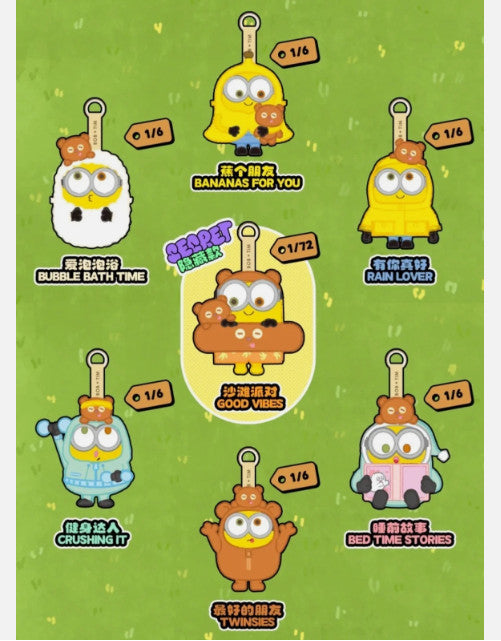 52TOYS MINIONS BOB+TIM BETTER TOGETHER SERIES VINYL PLUSH PENDANT TOY GIFT