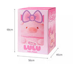 Lulu The Piggy Pink Life Seriess with Bowknot 16.1In Big Size Lovely